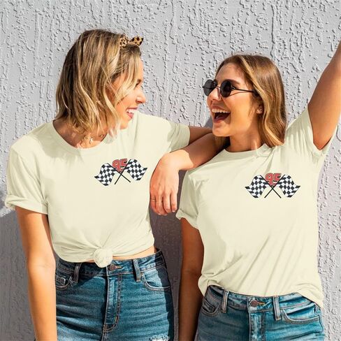 Racing Shirt for Women Race Checkered Flag T Shirt Racing Lover Tee Fast Cars Short Sleeve Tops in Saudi Arabia
