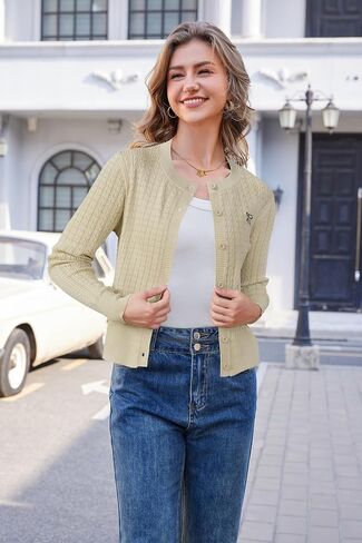 Arach & Cloz Womens 2025 Summer Lightweight Cardigan Cardigan Long Sleeve Cable Movers Hollow Out Bow Topproidery Tops in Saudi Arabia