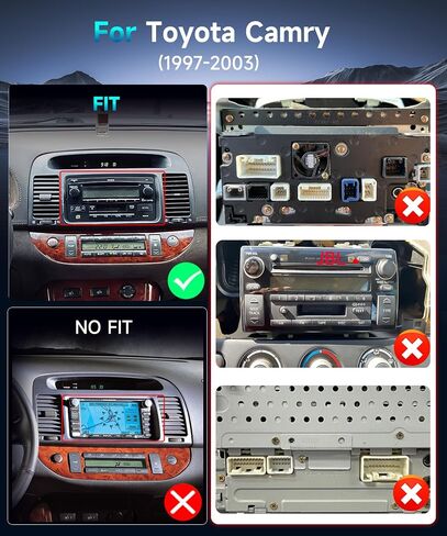 Podofo 2G 64G Radio for Toyota Camry 1997-2003 Car Stereo with 9 inch 1080P IPS Touch Screen Bluetooth Head Unit Support Wireless Carplay Android Auto GPS 16 EQ WiFi SWC MirrorLink Backup Camera in Saudi Arabia