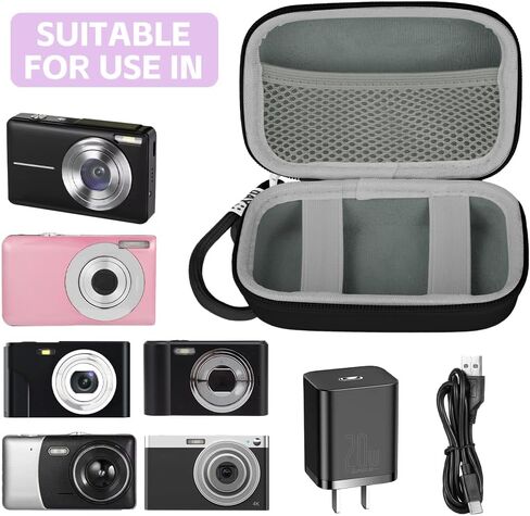 Digital Camera Case,Compact Camera Pouch for Sony ZV-1/for Ricoh GR/for Casio zr1000/for Canon G7/SX720/for Panasonic ZS110,Vlogging Cameras Storage Holder for Accessories SD Card(Pink) in Kuwait