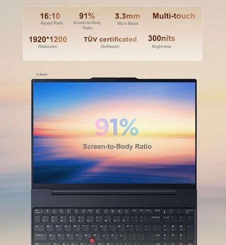 كمبيوتر محمول ThinkPad T16 Gen 2 Business (16 بوصة FHD+ مضاد للتوهج، 10-Core i7-1355U، 48 جيجابايت DDR5 RAM، 2 تيرابايت PCIe SSD)، قارئ بصمات الأصابع، كاميرا ويب 1080 بكسل، إيثرنت، نوع C، Wi-Fi 6E، Win 11 Pro مع مساعد الطيار AI، أسود in Kuwait