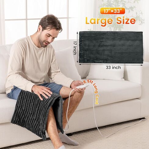 WOOMER Weighted Massage Electric Heating Pad for Back Pain, Neck and Shoulders Cramps Relief, 12’’x24’’, 3.7lb BPA-Free and Non-Toxic Beads, 4 Heat Settings, 4 Massage Modes, 2h Auto-Off in Saudi Arabia