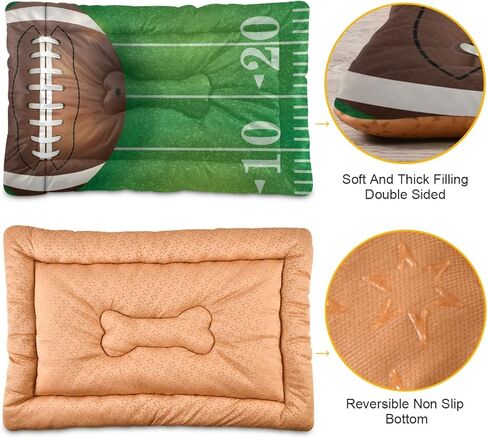 American Football Field Dog Bed Cat Bed, Rectangle Comfortable Pet Bed, Ultra Soft Calming Dog Bed for Small Medium Large Dogs, 36x24in in Kuwait