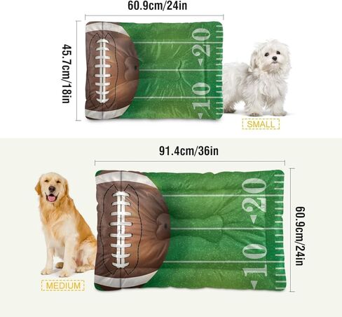 American Football Field Dog Bed Cat Bed, Rectangle Comfortable Pet Bed, Ultra Soft Calming Dog Bed for Small Medium Large Dogs, 36x24in in Kuwait