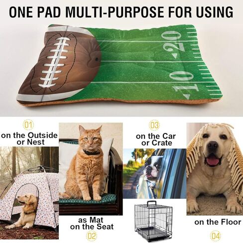 American Football Field Dog Bed Cat Bed, Rectangle Comfortable Pet Bed, Ultra Soft Calming Dog Bed for Small Medium Large Dogs, 36x24in in Kuwait
