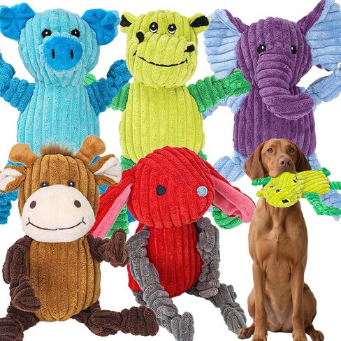 Christmas Dog Toys, Dog Squeaky Toys with Crinkle Paper, Plush Reindeer Dog Toys, Interactive Stuffed Dog Chew Toys, Dog Gifts for Puppy, Small, Medium, Large Dogs in Kuwait