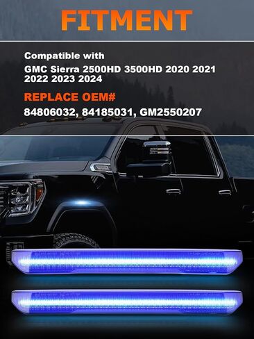Upgrade Front & Rear Amber LED Fender Side Marker Light Compatible with GMC Sierra 2500HD 3500HD 2020-2024 Pickup Side Parking Position Turn Signal Lamp, Smoked Lens LED 4PCS in Saudi Arabia