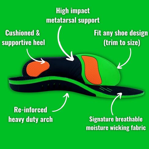Plantar People Orthotic Insoles Full Length with Arch Supports & Silicone Heel Pads, Metatarsal and Heel Cushion for Plantar Fasciitis Treatment (M) in Saudi Arabia