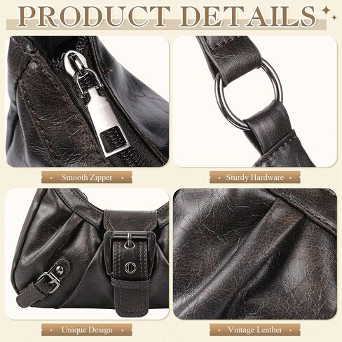 Abbylike Y2k Purse for Women Vintage Shoulder Bag with Goth Chains Buckle Punk Purse Clutch Handbag Bags for Y2k Girl Gift in Saudi Arabia