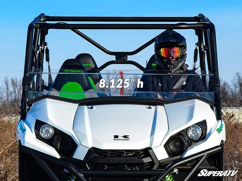 Superatv نصف الزجاج الأمامي متوافق مع Kawasaki teryx 800/4 800 2016+ | 1/4 "سميكة من البولي الكربونات ذات اللون الداكن-250x أقوى من الزجاج | ارتفاع الزجاج الأمامي: 8-1/8" in Saudi Arabia