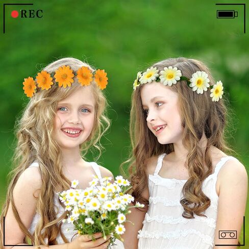 Bememo 12 Pieces Flower Headband Girl Women Daisy Flower Crown Hippie Floral Wreath Headband for Festival Wedding Bridal Party (Classic) in Saudi Arabia