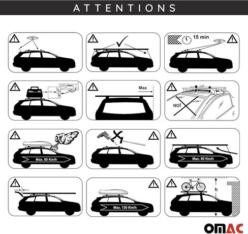 OMAC Premium Roof Rack Cross Bars Compatible with Lexus NX 2015-2021 Aluminium Car Roof Racks, Rooftop Cargo Bars for Ski Luggage Rack Kayak Bike Canoe Snowboard CrossBars 220LB Capacity in Saudi Arabia
