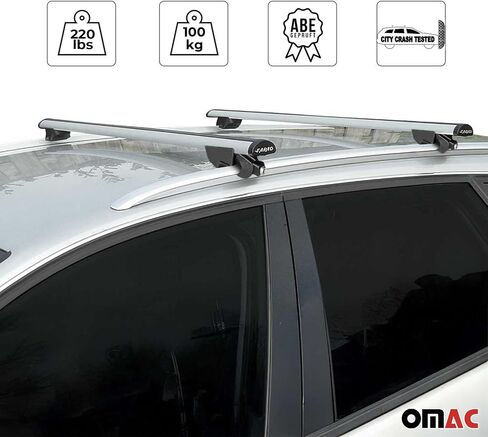 OMAC Cross Bars Roof Racks Aluminium for BMW X4 G02 2018-2023 Silver 2Pcs in Saudi Arabia
