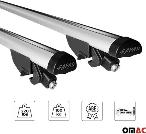 OMAC Cross Bars Roof Racks Aluminium for BMW X4 G02 2018-2023 Silver 2Pcs in Saudi Arabia