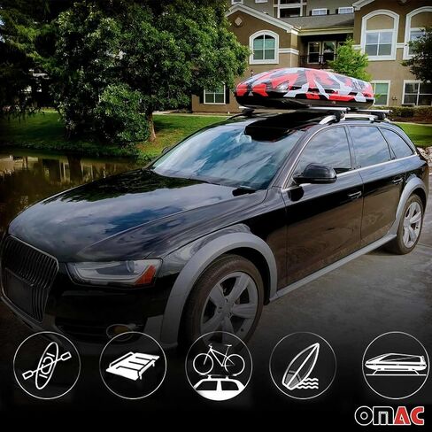 رفوف سقف Omac Cross Bars حامل الأمتعة متينة لـ Kia Rondo 2007-2010 Black 2 PCS مضاد للسرقة للسفر Kayak Canoe Surf التزلج على الجليد التزلج على الجليد in Kuwait