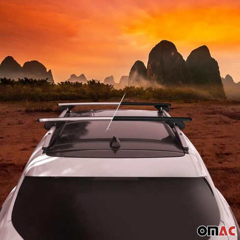 رفوف سقف Omac Cross Bars حامل الأمتعة متينة لـ Kia Rondo 2007-2010 Black 2 PCS مضاد للسرقة للسفر Kayak Canoe Surf التزلج على الجليد التزلج على الجليد in Kuwait