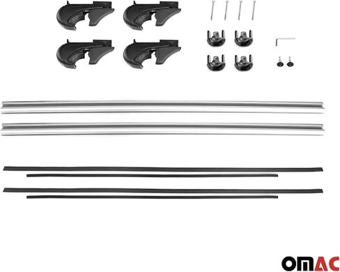 رفوف سقف Omac Cross Bars حامل الأمتعة متينة لـ Kia Rondo 2007-2010 Black 2 PCS مضاد للسرقة للسفر Kayak Canoe Surf التزلج على الجليد التزلج على الجليد in Kuwait
