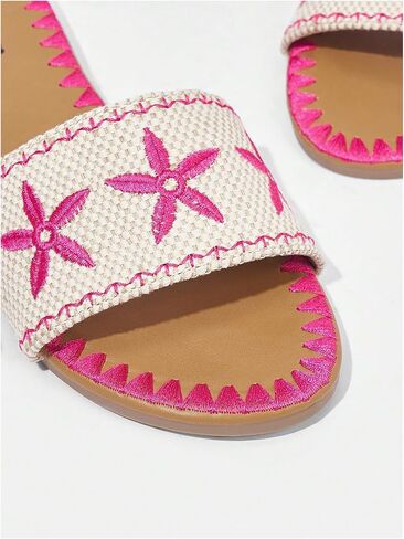 GORGLITTER Women's Summer Beach Flat Cute Sandals 2025 Floral Boho Slide Vacation Shoes in Saudi Arabia