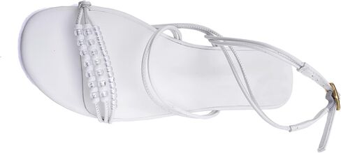 Women's Beaded Flat Sandals Strappy Open Toe Slides Sandals For WomenAnkle Buckle Summer Beach Dress Shoes in Saudi Arabia