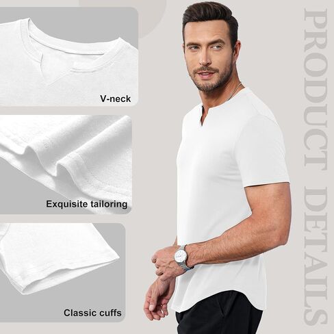 Huukaey 3 Pack Men Men Big and Tall ، V Neck Short Sleeve Plus Size Tops Casual Basic Tees Workout Gymatic Thatirts T in Kuwait