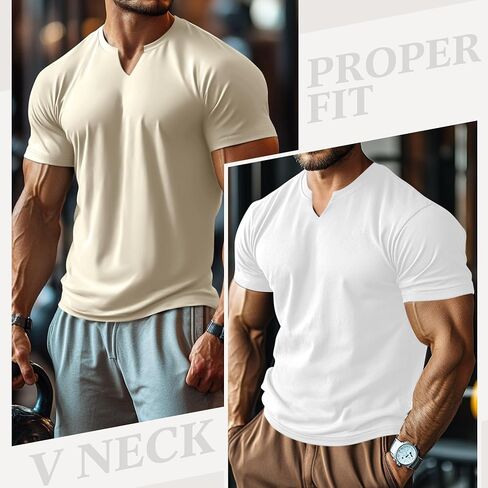 Huukaey 3 Pack Men Men Big and Tall ، V Neck Short Sleeve Plus Size Tops Casual Basic Tees Workout Gymatic Thatirts T in Kuwait
