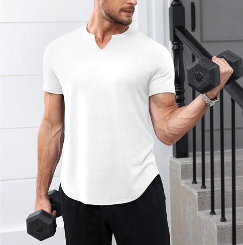 Huukaey 3 Pack Men Men Big and Tall ، V Neck Short Sleeve Plus Size Tops Casual Basic Tees Workout Gymatic Thatirts T in Kuwait