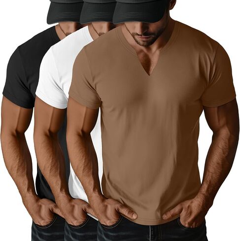 Huukaey 3 Pack Men Men Big and Tall ، V Neck Short Sleeve Plus Size Tops Casual Basic Tees Workout Gymatic Thatirts T in Saudi Arabia
