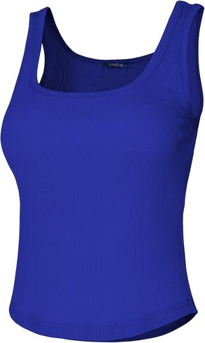 نساء دبابة مضلعة من نحفة نحافة مربعة رقبة مربعة بلا أكمام تي شيرت محصول الصيف tshirt التنفس in Kuwait