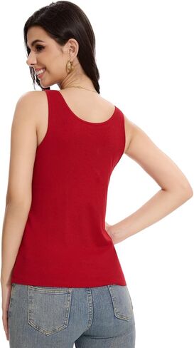 Orrpally Women Ribbed Tank Tops Built in Bra Basic Tank Top Sleeveless Undershirt Tank in Kuwait