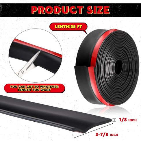 RV RV Slide Out Seal Weather Breating Wiper Seals مع شريط لاصق شاحنة سوداء تجريد العربة الشريحة من الختم لنظام Slideout Camper (2-7/8 "× 1/8" × 25 ") in Saudi Arabia