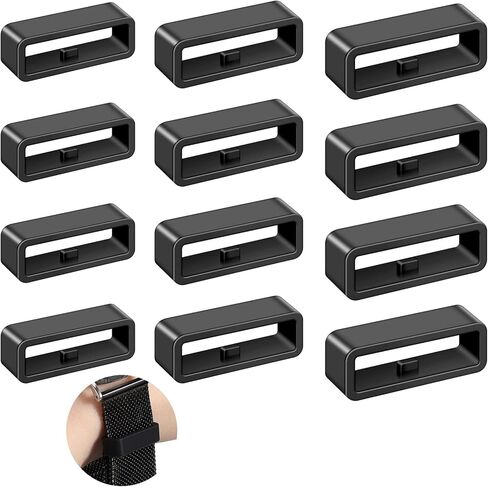 12Pcs Silicone Watch Band Holder, 22/20/18mm Watch Band Keepers Replacement Watches Retainer Strap Loops for Watches Fastener Rings Replacement Accessories in Saudi Arabia