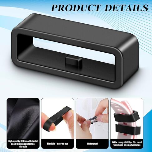 12Pcs Silicone Watch Band Holder, 22/20/18mm Watch Band Keepers Replacement Watches Retainer Strap Loops for Watches Fastener Rings Replacement Accessories in Saudi Arabia