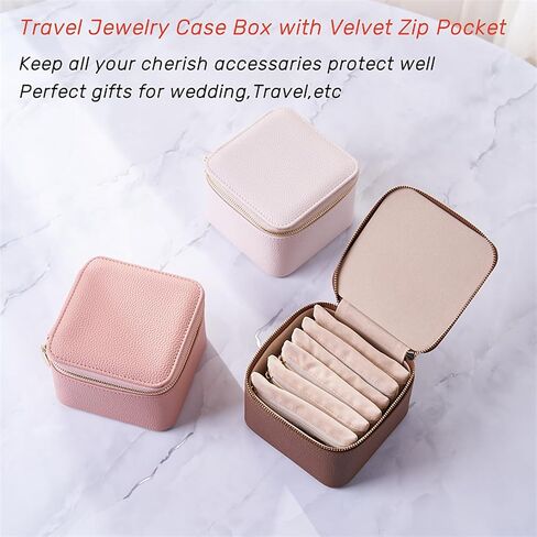 Travel Jewelry Organizer, Mom Gifts,Jewelry Box with 6 zipper velvet bags for Women,Teacher Appreciation Gifts Wedding Birthday Gifts Trendy Stuff for Women Gift Box Packaging(White) in Kuwait