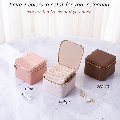 Travel Jewelry Organizer, Mom Gifts,Jewelry Box with 6 zipper velvet bags for Women,Teacher Appreciation Gifts Wedding Birthday Gifts Trendy Stuff for Women Gift Box Packaging(White) in Kuwait