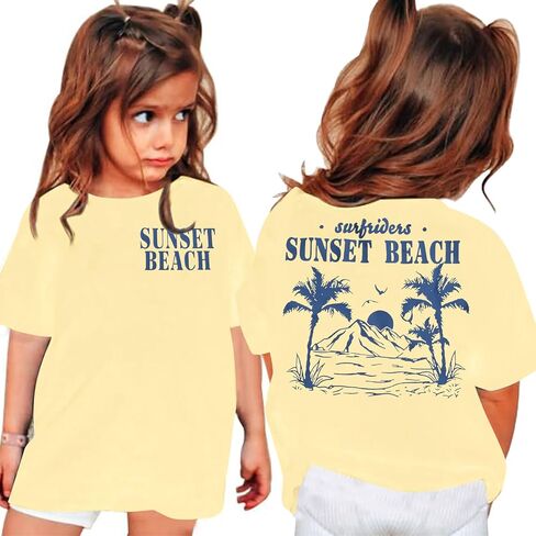 Beach Shirts for Toddler Girls Oversized Beach Bum Shirt Summer Vacation Trip T-Shirts Casual Short Sleeve Tops in Kuwait