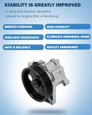 ECCPP Power Steering Pump fit for Mercedes-Benz C300 2011-2012 for C350/E350 2011 for E550 2010-2011 Without Sensor; Only for the models with Hydraulic Power Steering. Replace 0054669501, V303779 in Saudi Arabia