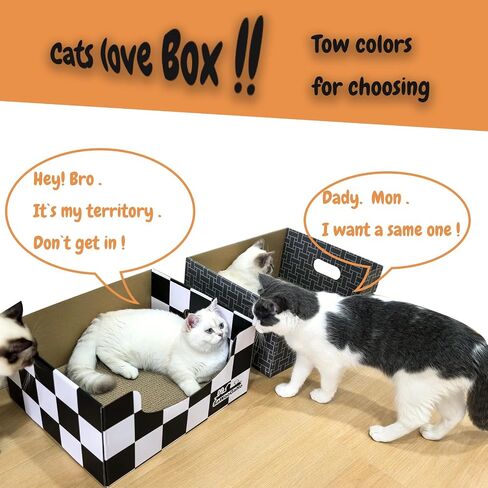 Cat Cardboard Scratcher with Extra-Large Box Bigger Space Double-Sided Scratching Refillable Pad Scratch Board Easy to Clean Scratched Lounger for Indoor Cats Weaving Patterns in Saudi Arabia