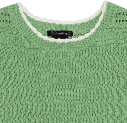 Speechless Girls' Short Sleeve Scalloped Edge Crochet Top in Saudi Arabia