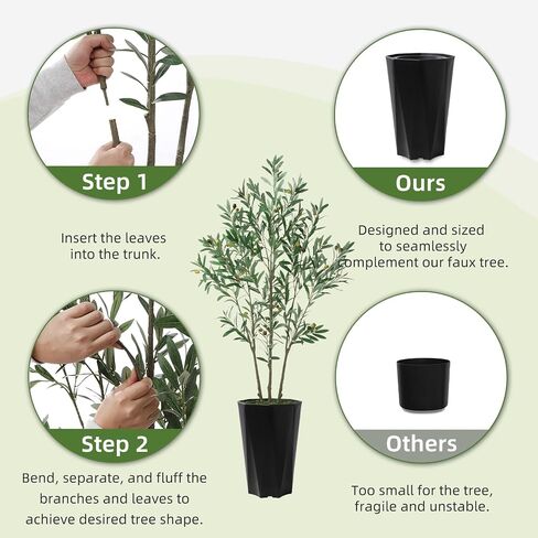 Artificial Olive Tree 5FT Fake Plant with White Diamond Planter Faux Olive Tall Fake Floor Plant in Pot Artificial Silk Trees for Home Office Living Room Decor Indoor in Saudi Arabia