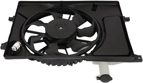 ECCPP Radiator Fan Assembly 65cm for Hyundai Elantra 2011-2013, Kia Forte 2014, 30dB Noise Level, 3-Pin Power Connector, Beaded Material, Forced Air Cooling, Vehicle Compatible in Saudi Arabia