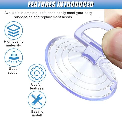 24PCS Car Glass Windshield Sunshade Suction Cups, Mini Dovetail Sucker, Pull Ring Automotive Window Suction Hook, PVC Vehicle Sun Visor Adsorption Holder for Car, Kitchen (Clear/Clip) in Saudi Arabia