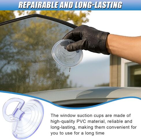 24PCS Car Glass Windshield Sunshade Suction Cups, Mini Dovetail Sucker, Pull Ring Automotive Window Suction Hook, PVC Vehicle Sun Visor Adsorption Holder for Car, Kitchen (Clear/Clip) in Saudi Arabia