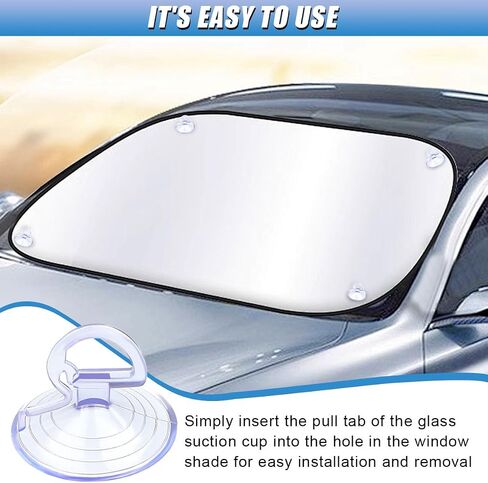 24PCS Car Glass Windshield Sunshade Suction Cups, Mini Dovetail Sucker, Pull Ring Automotive Window Suction Hook, PVC Vehicle Sun Visor Adsorption Holder for Car, Kitchen (Clear/Clip) in Saudi Arabia