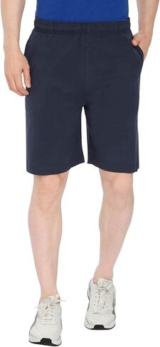 Turtle Bay New York Mens Cotton Knit Shorts With Elastic Waistband And Inner Drawstrings in Kuwait