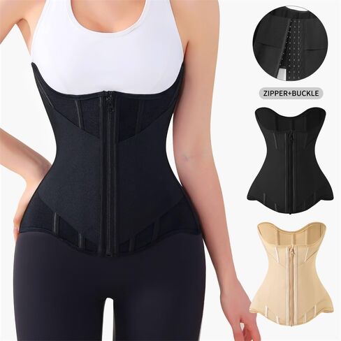 Waist Cincher for Women Shapewear Workout Girdle Tummy Control Shaper Slimming Waist Trainer Corset with Zipper in Kuwait