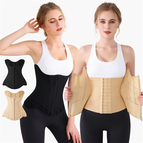 Waist Cincher for Women Shapewear Workout Girdle Tummy Control Shaper Slimming Waist Trainer Corset with Zipper in Kuwait