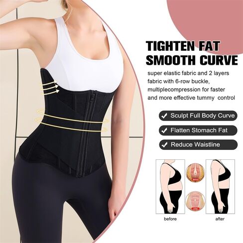 Waist Cincher for Women Shapewear Workout Girdle Tummy Control Shaper Slimming Waist Trainer Corset with Zipper in Kuwait
