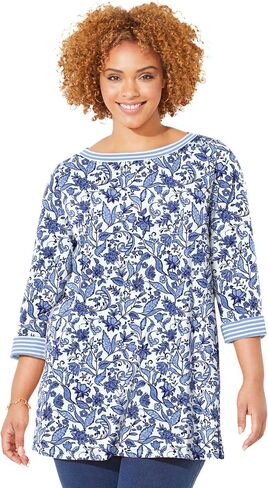 كاثرين للنساء زائد الحجم ليز و ME Boatneck TOP in Kuwait