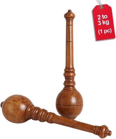 KNK GADA Fitness BAR Indian Club Hanuman MACE Shoulder Equipment MEEL Karla KATAI Fitness Durable Wooden Equipment in Kuwait