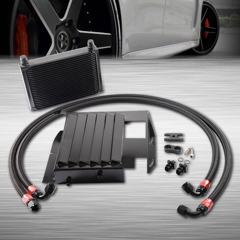 G-Plus 25 Row Aluminium Engine Transmission Oil Toyer Upgrade Topgrade مع BMW 3 Series 335i E90 E92 N54 Black in Saudi Arabia